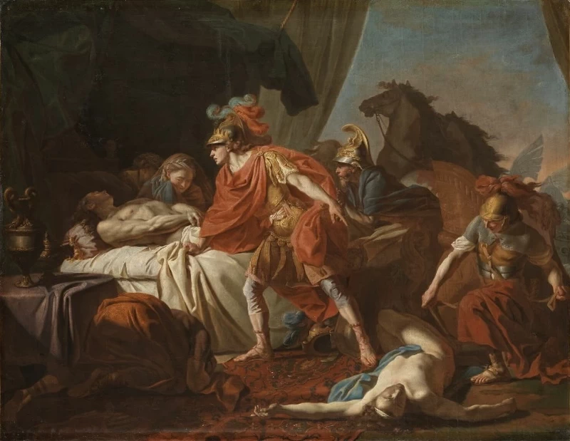 Achille depone il cadavere di Ettore ai piedi di quello di Patroclo - Louvre, Parigi